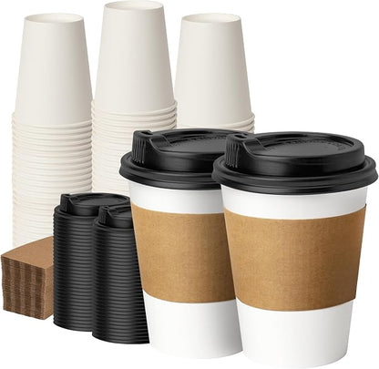 12 oz 100 Pack Coffee Cups by VPACKDUO
