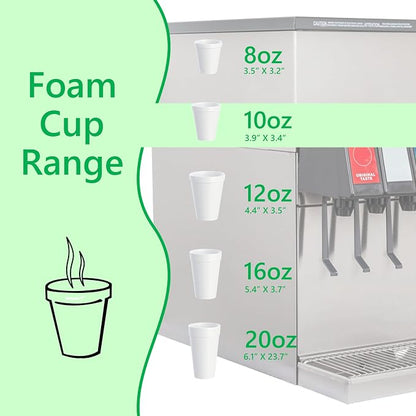 10OZ Foam Cups With Lids for Hot & Cold Drinks, USA-Made 100-Pack - Image 3