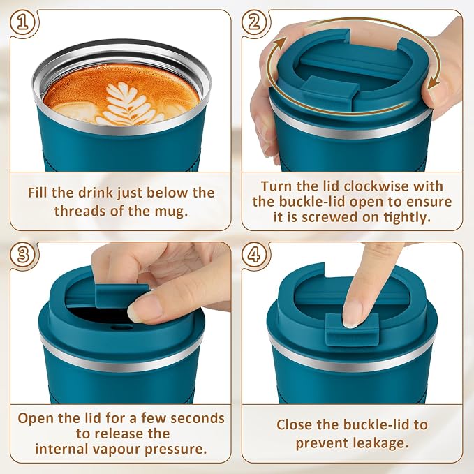 KETIEE Travel Coffee Mug 12oz: Insulated Coffee Cup - Image 8