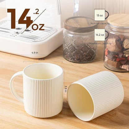 theterra Ceramic Coffee Mugs Set of 4, 14.2 oz Coffee Cups - Image 2