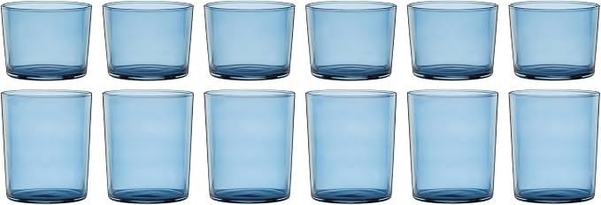 Oneida Drinkware, Stackables Blue Drinkware, 8.5 Oz & 14 Oz Capacity, Glass by Oneida