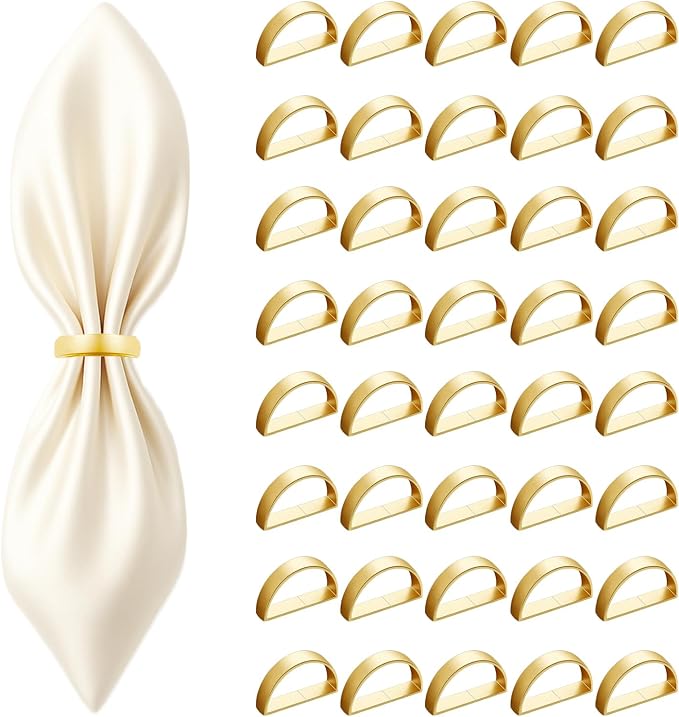 40 Pcs Stainless Steel Napkin Rings by Unknown