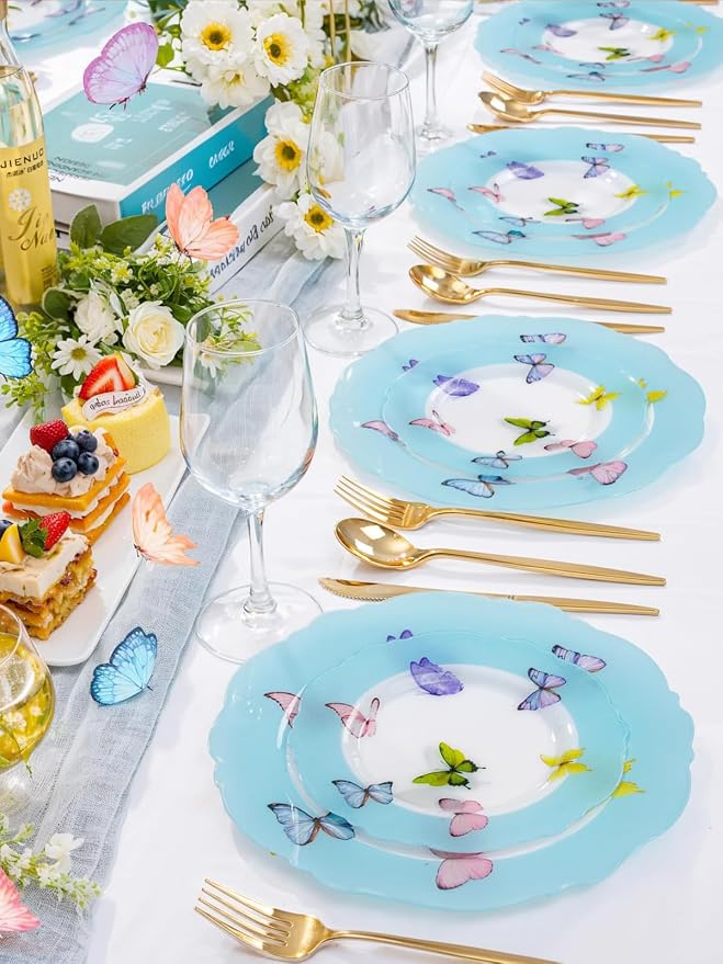 20PCS Blue Butterfly Plates - Image 8