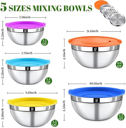 8PCS Mixing Bowls with Lids Set - Image 2