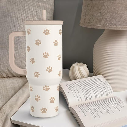 Paw Print Tumbler with Handle, Gifts - Image 7