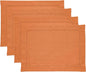 Solino Home Linen Placemats Set of 4 - Classic Hemstitch Pumpkin Placemats 14 x 19 Inch - 100% Pure Linen Table Mats