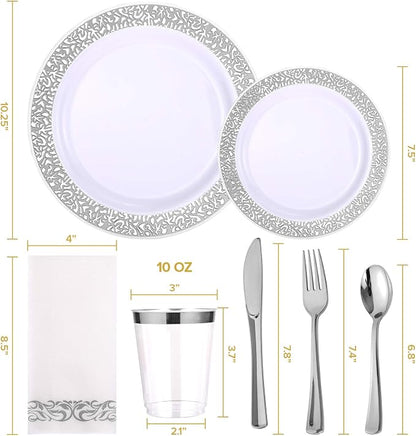 FOCUSLINE 175 Ct Silver Dinnerware Set - Image 3