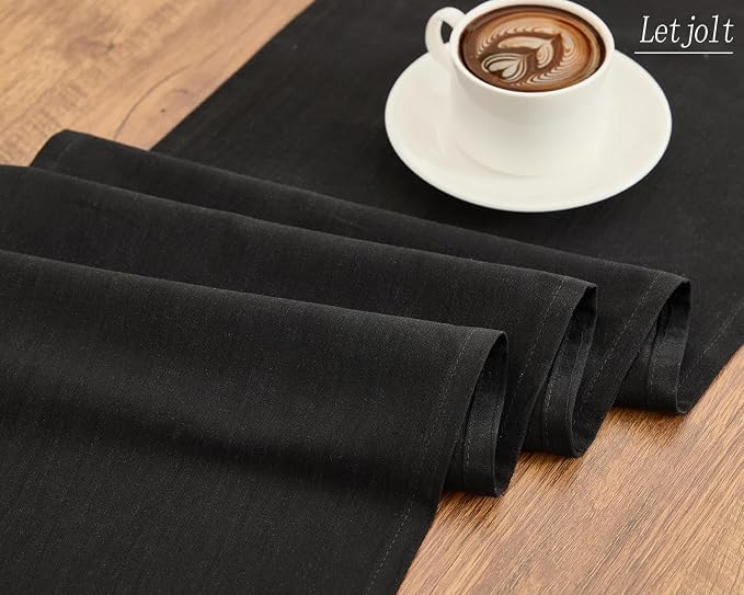 Letjolt Black Table Runner 108 Inches Long | Rustic - Image 6