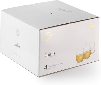 JoyJolt Stemless Wine Glasses Set of 4 – 19 oz Clear Glass Tumblers - Image 5