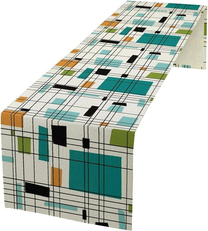 Mid Century Geometric Table Runner, Table Runners by SXXLDNG