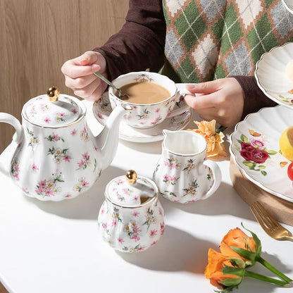 Porcelain Tea Sets British Royal Series, 8 OZ Cups & Saucer Service - Image 5