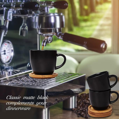 Hasense 4 OZ Espresso Cups and Saucers Set of 6, Demitasse Cups - Image 7