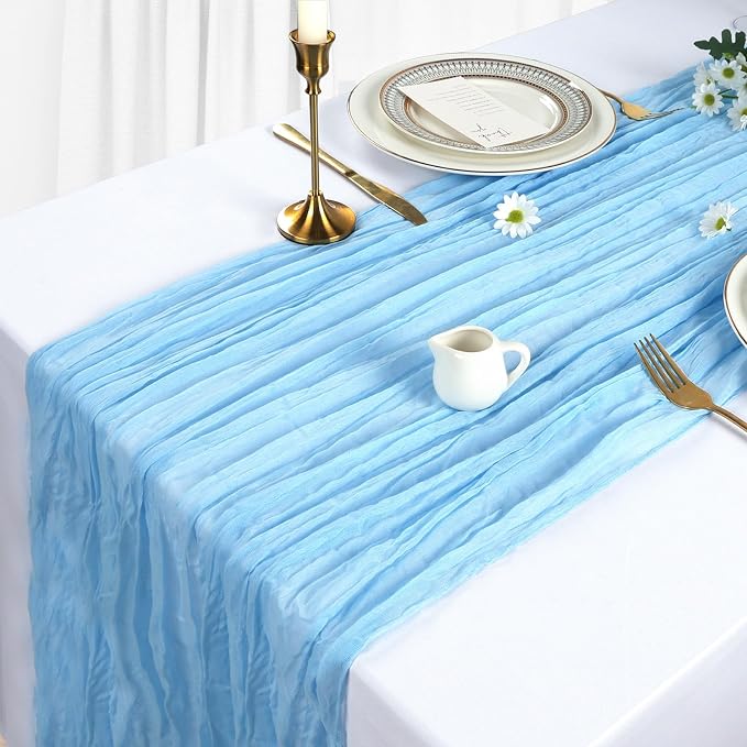 6 Pack Baby Blue Cheesecloth Table Runner 10Ft Gauze Cheese Cloth Table Runner - Image 4