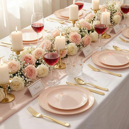 KIRE 175PCS Pink Plates Disposable - Image 3