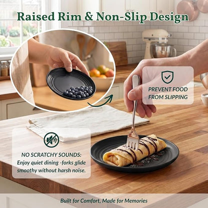 Black Small Plates | 5.7" Unbreakable Melamine Appetizer & Dessert Plates - Image 4