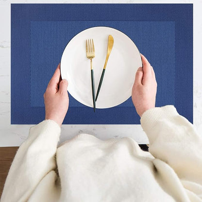 PIGCHCY Placemats Vinyl Washable Table Mats Elegant Non-Slip Placemats - Image 5