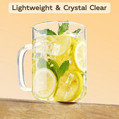 Glass Coffee Mugs, 24 oz Ice coffee cups, Large Clear Tea Cups Set of 2 - Image 5