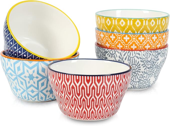 Selamica Ceramic 8oz Bouillon Cups 4 Inch Small Bowls, Dessert bowls by Selamica