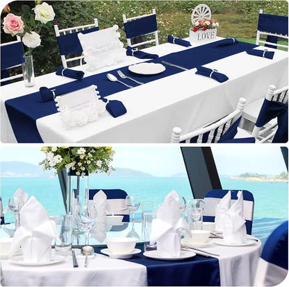 12 Pack Navy Blue Satin Table Runner 12 x 108 Inch Long Premium Table Runners - Image 5