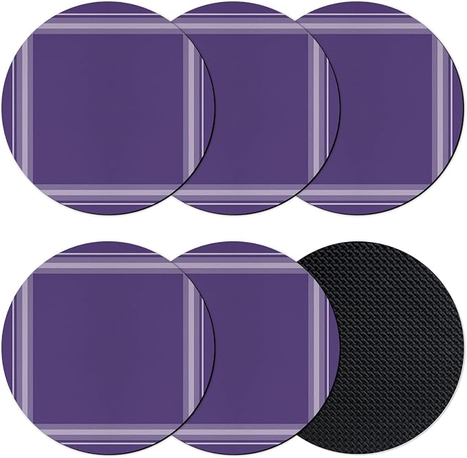 Vintage Purple Coasters Set of 6 Absorbent Coasters by Unknown