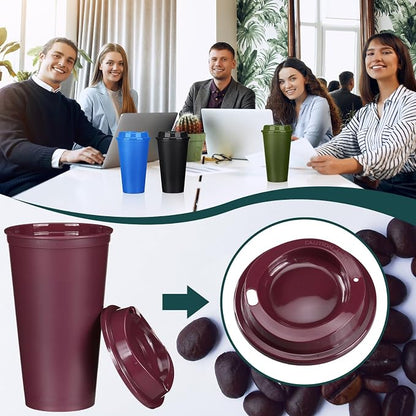 Domensi 15 Pack Reusable Plastic Coffee Cups - Image 5