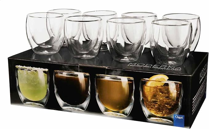 Moderna Artisan Series Double Wall 8 oz Beverage Glasses by Ozeri