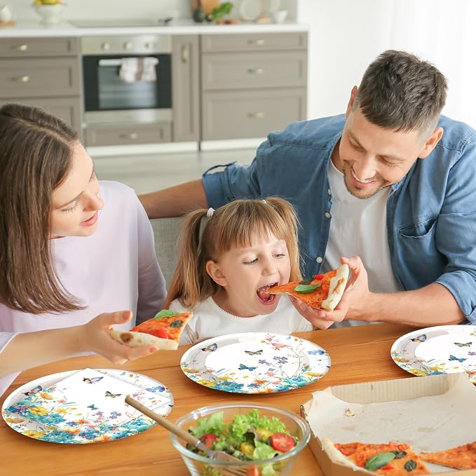 50pcs Wildflower Paper Plates and Napkins Party Decorations, 7inch Watercolor - Image 6