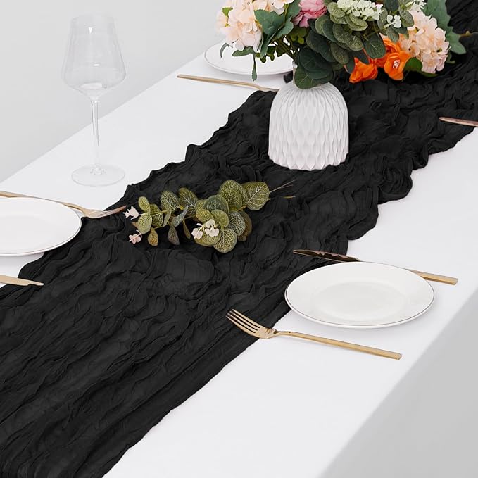 30 Pack Black Cheesecloth Table Runner 17 x 108 inch Cheese Cloth Table Runners - Image 4