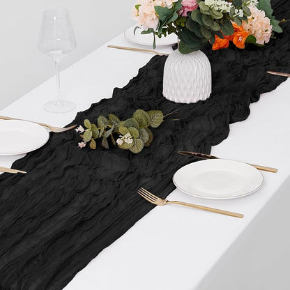30 Pack Black Cheesecloth Table Runner 17 x 108 inch Cheese Cloth Table Runners - Image 4