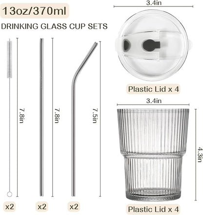 13oz Iced Coffee Cups, Reusable Tumbler Glass to Go Cup - Image 2