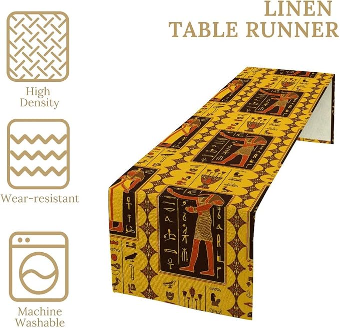 Vintage Ancient Egypt Table Runner Mysterious Old Egypt Theme Egyptian Culture - Image 4