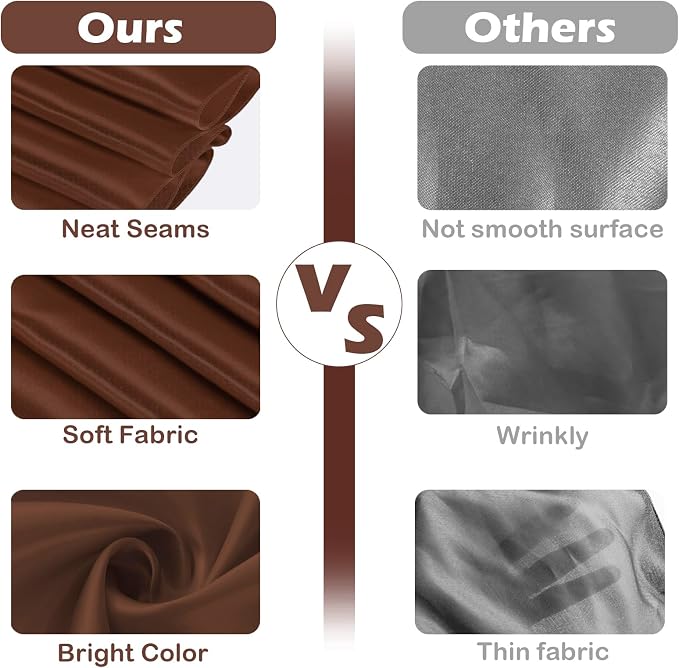 Set of 10 Satin Table Runners Chocolate Brown 12x108inch Long Table Runner | - Image 2