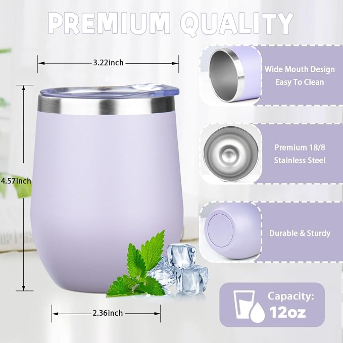 12oz/4 Pack Stainless Steel Wine Tumbler - Image 2