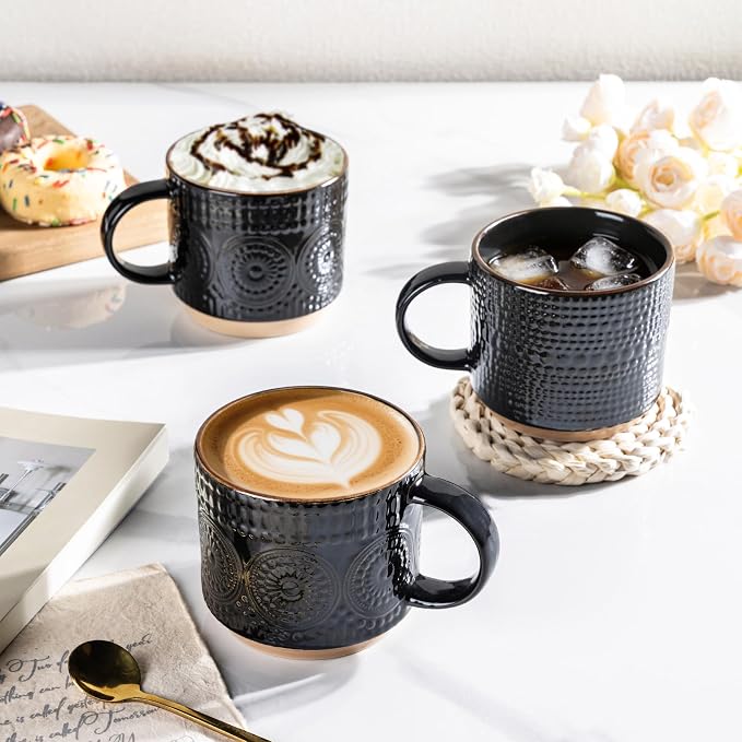GBhome 12OZ Stackable Coffee Mugs, Ceramic Coffee Mugs - Image 5
