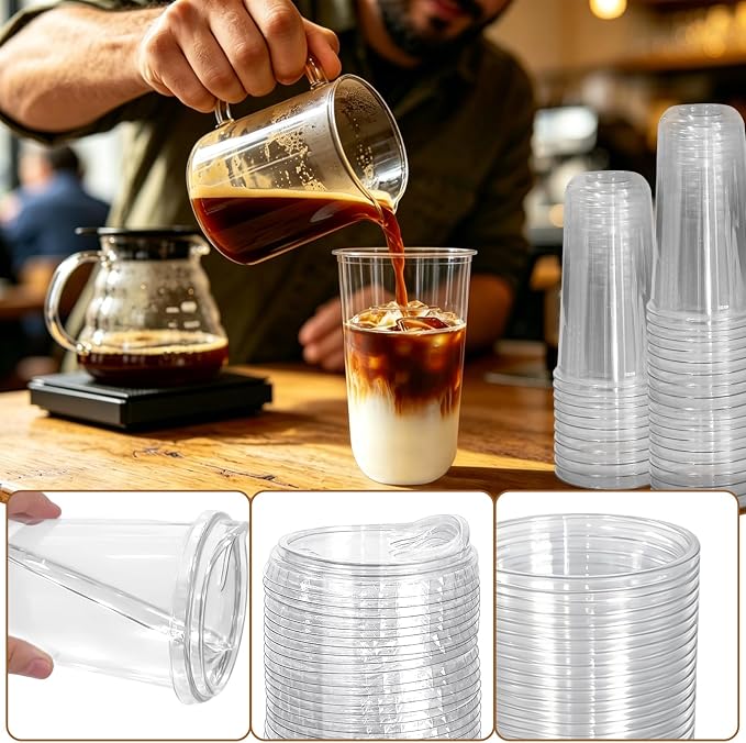 50 Pack 20OZ Clear Plastic Cups - Image 3
