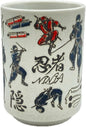野口熊太郎茶園 Japanese Tea Cup, Sushi Yunomi, 9.1Fl oz, Mino Ware, Printed NINJA by NoguchiKumataroTeaGarden
