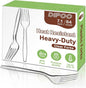 Dipoo 7.1" Clear Plastic Forks Heavy Duty by Dipoo