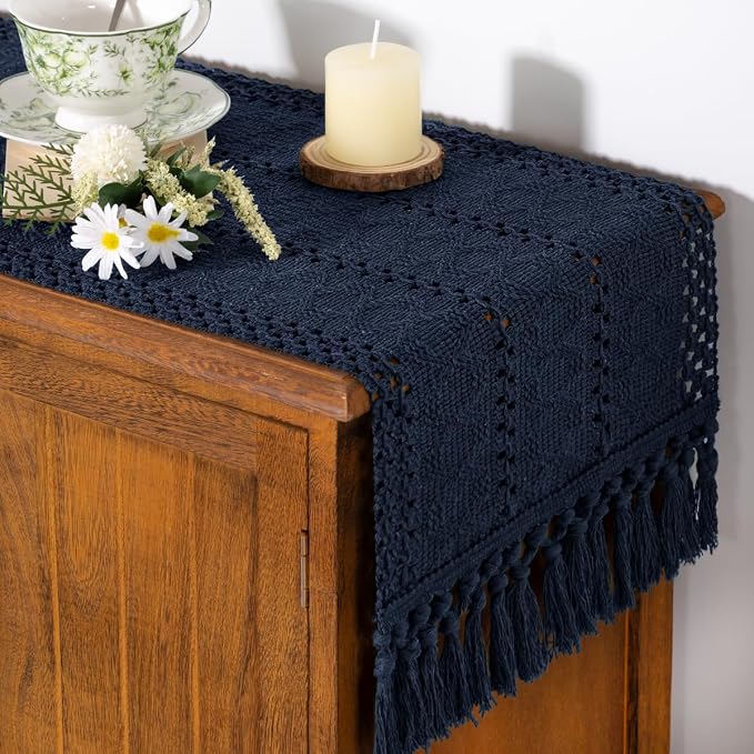 Boho Table Runner Summer Farmhouse Rustic Dining Dresser Scarf Home Decor | by Socomi
