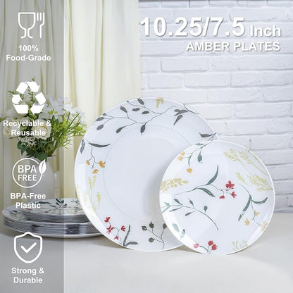 U-QE 50Pcs Wildflower Plastic Plates - Image 2