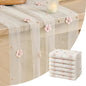 Artoid Mode Pink Flower Pearl White Gauze Table Runner 10FT 6PC, Seasonal Sheer by ArtoidMode