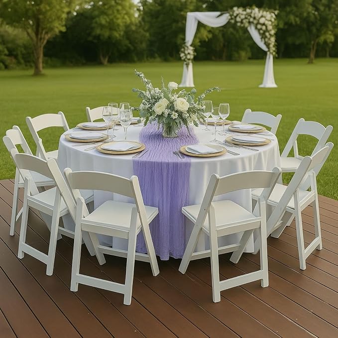 6 Pack Lilac 10FT Purple Cheesecloth Table Runner –120 Inch Boho Gauze Table - Image 5