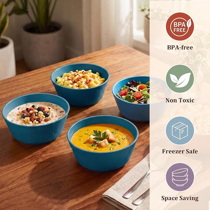 PYRMONT Large Salad Bowl 36 Oz Wheat Straw Bowls Set of 8 Alternative Plastic - Image 6