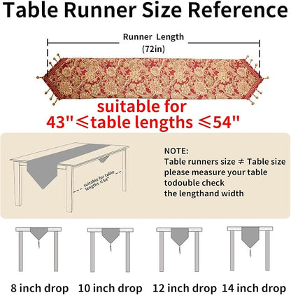 Luxury Vintage Table Runners 72 inches Long Embroidery Jacquard Fabric - Image 2