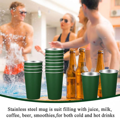 Mimorou 20 Pack 16 oz Stainless Steel Pint Cups Metal Cups Unbreakable Drinking - Image 5