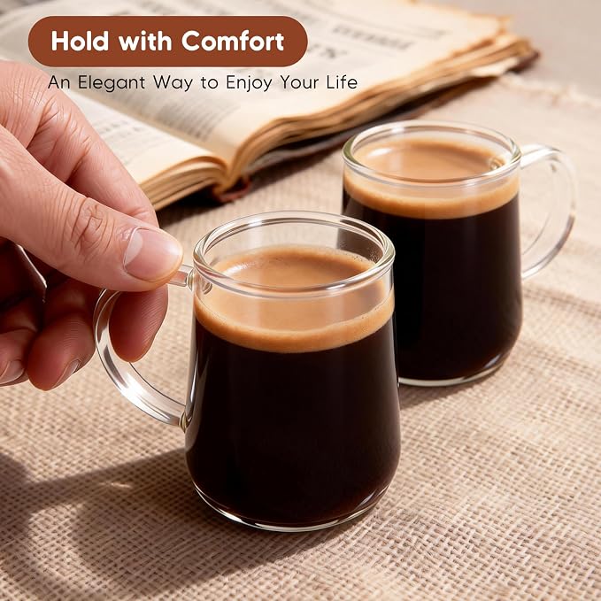 Glass Espresso Cups Set of 2, 3 oz Clear Espresso Shots Cup - Image 3