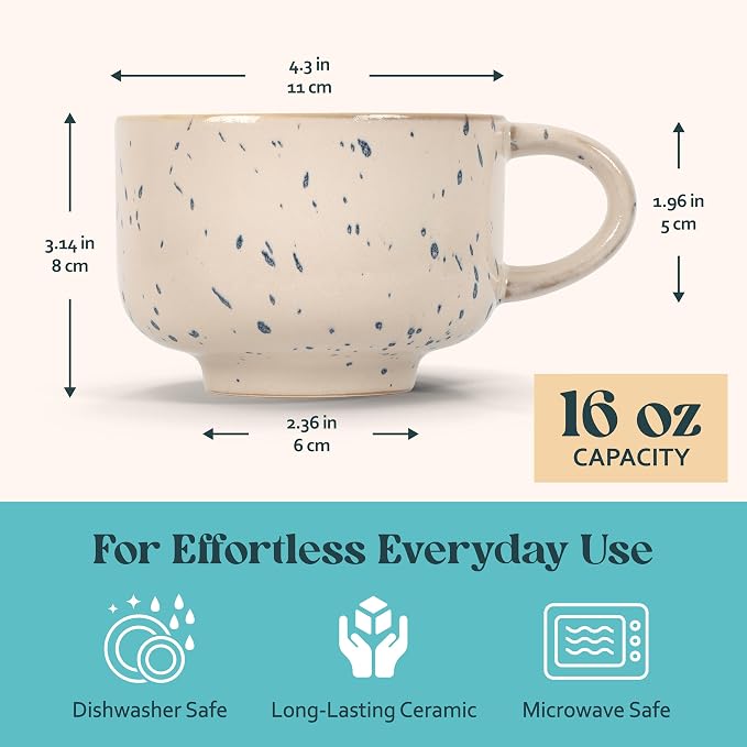 NOVA CERAMICS 16 oz Coffee Mugs - Image 4
