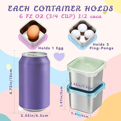 6-Pack Small Stainless Steel Snack Containers - Image 3