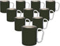 DISCOUNT PROMOS Stainless Steel Mugs with Carabiner Handle 10 oz. Set of 10, Bulk Pack - Perfect for Coffee, Soda, Other Hot & Cold Beverages - Army Green