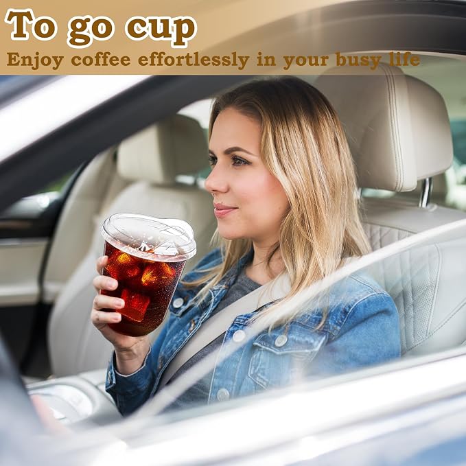 100 Pack 12 oz Clear Plastic Iced Coffee Cups - Image 4