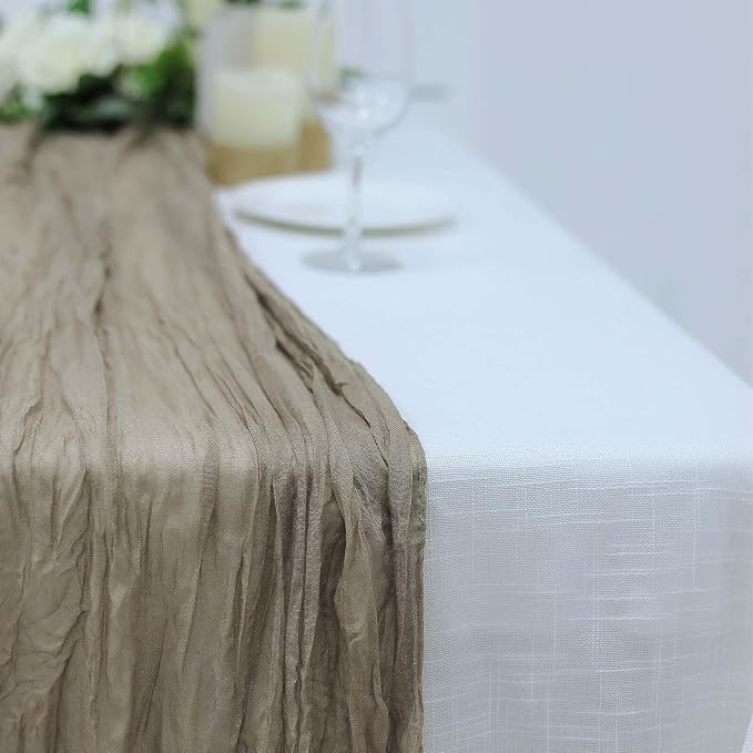 Efavormart 10ft Natural Cheesecloth Table Runner - Image 8